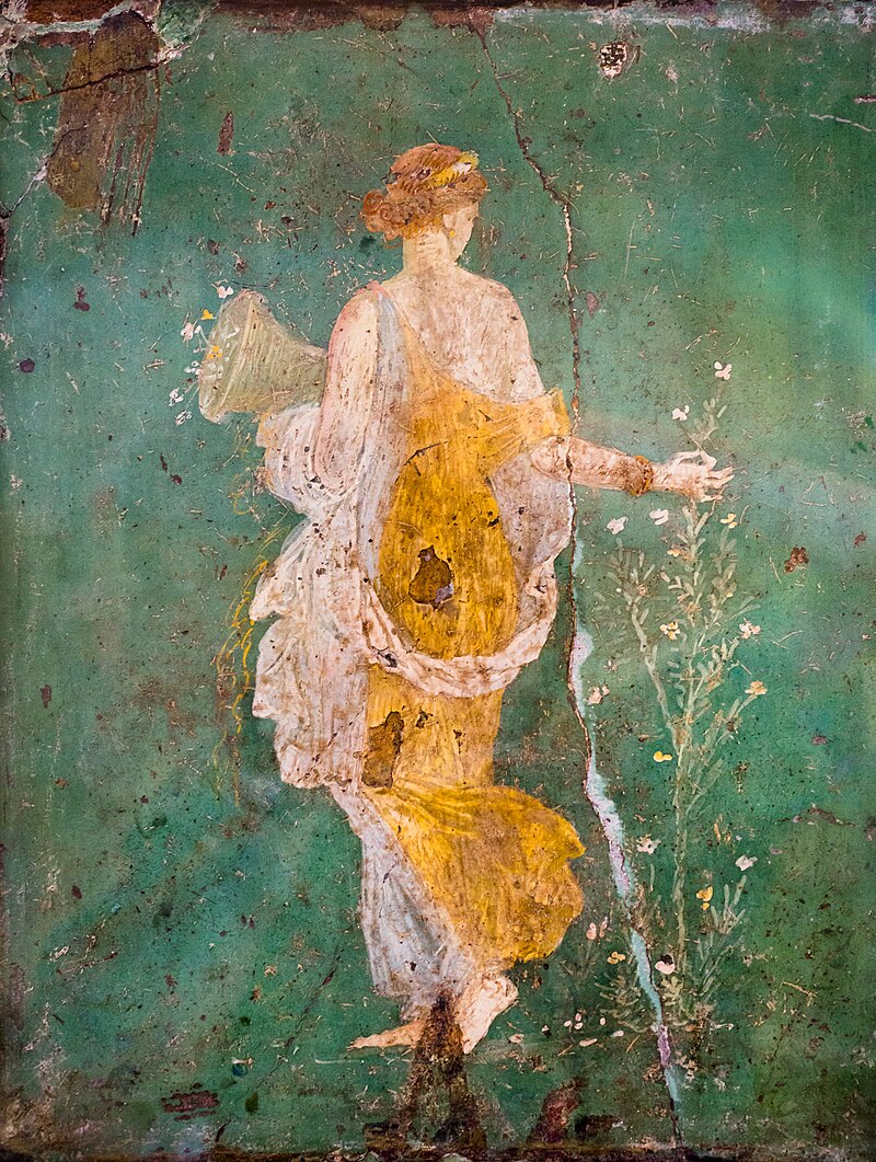 1st-century fresco from the Villa di Arianna in Stabiae, depicting Flora or an allegory of spring